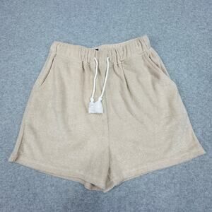 7 For All Mankind Lounge Shorts WMN XS Tan Drawstring 100% Polyester Lightweight